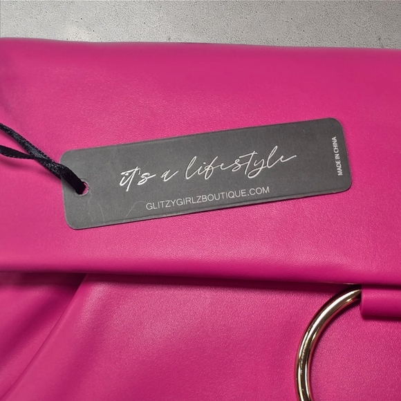Glitzy Girlz Hot Pink Envelope Clutch - Picture 3 of 9